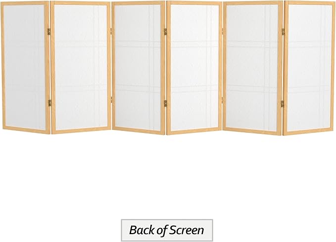 3 ft. Short Double Cross Shoji Screen - Natural - 6 Panels
