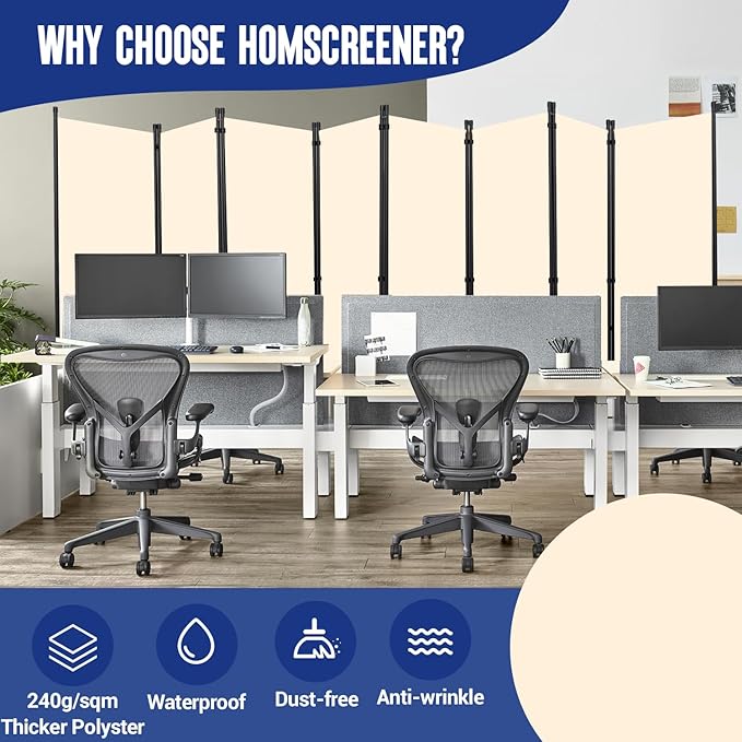 Room Divider and Folding Privacy Screens 8 Panel, 172'' Wide Partition Room Dividers, Portable Room Divider Panel for Room Separtition, Large Wall Dividers for Room, Office, School,Studio Beige