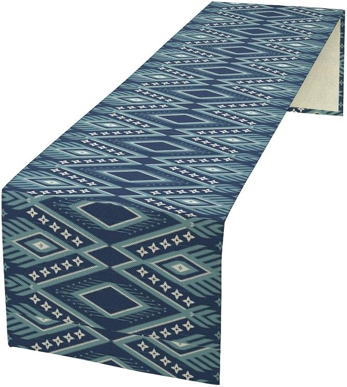 Aztec Southwest Table Runner,Ethnic Style Design Geometric Table Runners Table Setting Decor for Garden Farmhouse Wedding Party Holiday Dinner Home Kitchen Dining Table 13x70 Inch