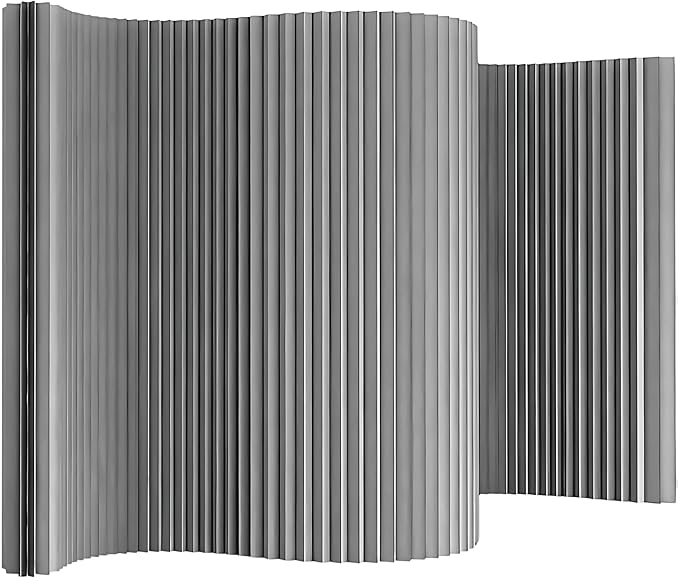 Portable Paper Room Divider Wall, Enterprise Office Retractable Temporary Partition Wall, Indoor Folding Rooling Privacy Screen for Room Separation, Grey