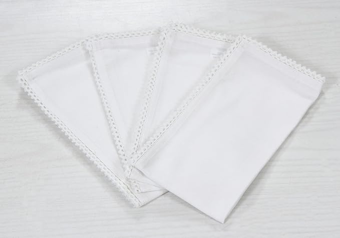 ACCENTHOME White Cloth Napkins Set of 6 18x18 inch Cotton Dinner Napkins - Washable Soft Premium Hotel Quality Reusable Napkins Perfect Table Napkins for Family Dinners, Weddings & Everyday Use