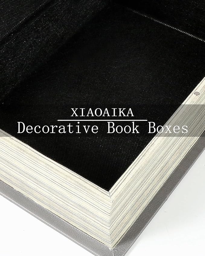 Decorative Wooden Book Box Set of 3 - Vintage Faux Book Boxes for Home Decor, Secret Storage with Magnetic Closure, Antique Style, Nautical Theme Leather Cover, Perfect for Home Office Bookshelf