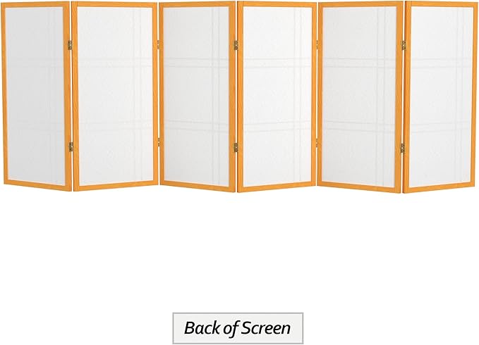 3 ft. Short Double Cross Shoji Screen - Honey - 6 Panels