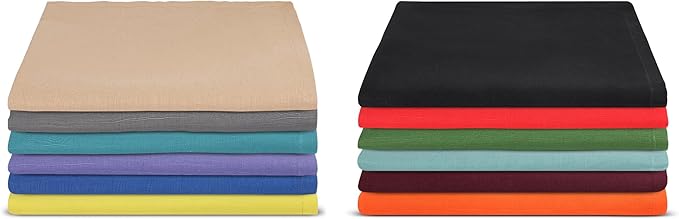 Urban Villa Cloth Napkins 100% Cotton Highly Absorbent Washable Durable Reusable Premium Dinner Napkins Ideal for Gifts for Mothers Day Hotel Farmhouse Parties - Multicolor (20" x 20", Set of 12)