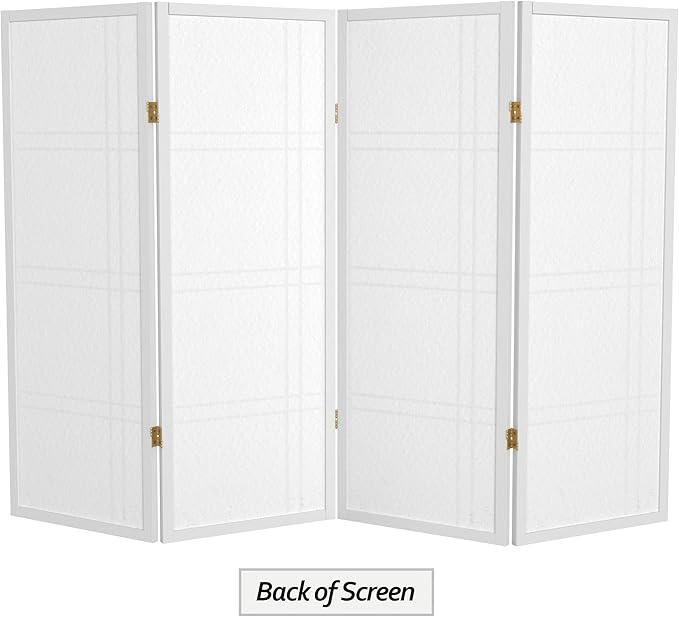 4 ft. Short Double Cross Shoji Screen - White - 4 Panels