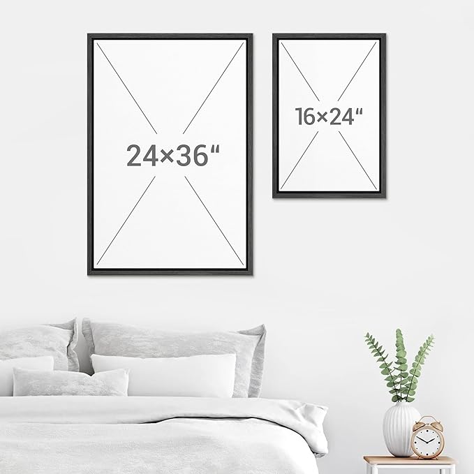 SIGNWIN Framed Canvas Print Wall Art Set Golden Cranes in Flight on Deep Green Illustrations Modern Art Rustic Colorful Ultra for Living Room, Bedroom, Office - 24"x36"x2 Black
