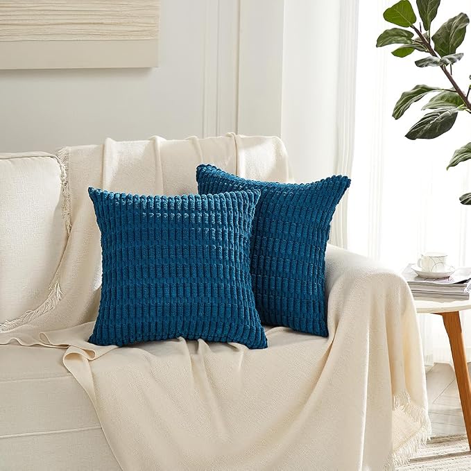 Fancy Homi 4 Packs Decorative Throw Pillow Covers for Living Room Couch Bed, Modern Farmhouse Boho Home Décor Accent Cushion Case, 16" x 16", Teal