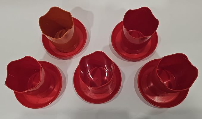 2 inch Wavy with Saucers 5 Pack Red