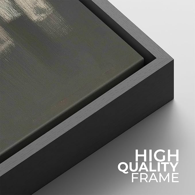 SIGNFORD Framed Canvas Print Wall Art Set Modern Vertical Brushstroke Abstract Dark Gray & Beige Illustrations Modern Art Minimal Relax/Calm for Living Room, Bedroom, Office - 24"x24"x2 BLACK