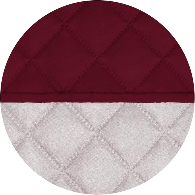PureFit Reversible Quilted Sofa Cover, Water Resistant Slipcover Furniture Protector, Washable Couch Cover with Non Slip and Elastic Straps for Kids, Pets (Loveseat, Red/Ivory)
