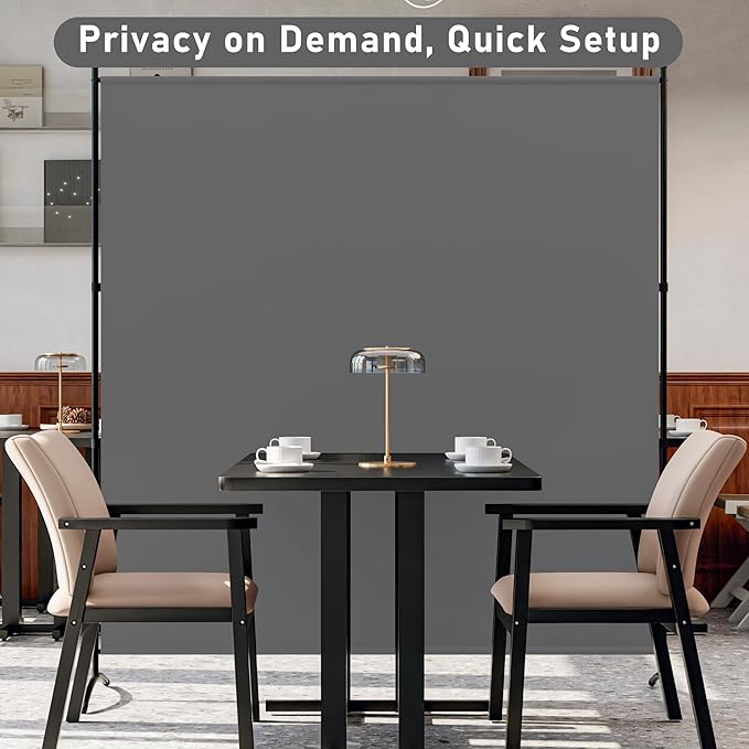 Room Divider Folding Privacy Screens, Portable Room Divider Panel 3 Panel Partition Room Dividers Screen Freestanding Room Partitions and Dividers Fabric Dividers for Room Separation (Grey, 1 Panel)
