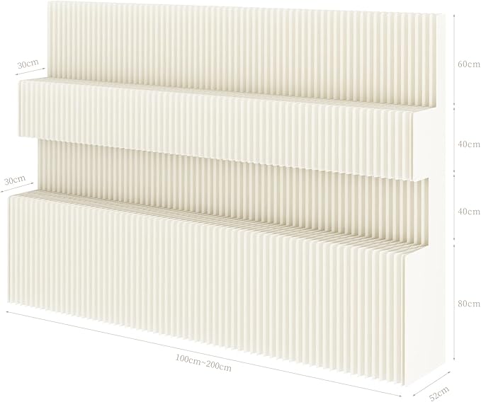 Paper Room Divider Screen Folding Adjustable Privacy Partition for Home & Office Portable Decorative Wall Divider for Dorm, Studio, Exhibition, Store or Room Separation 7.22ft-6.56ft-1.71ft