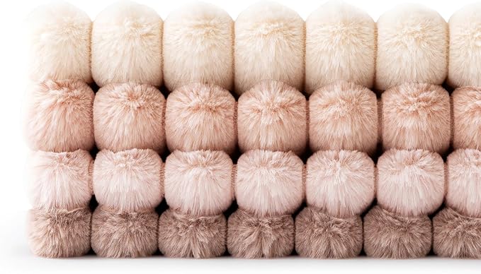 MIULEE Faux Fur Plush Decorative Throw Pillow Covers 16x16 Set of 4, Valentine's Day Cute Modern Soft Romantic Fuzzy Striped Cushion Covers for Sofa Couch Bed Living Room Cozy Home Decor,Pink