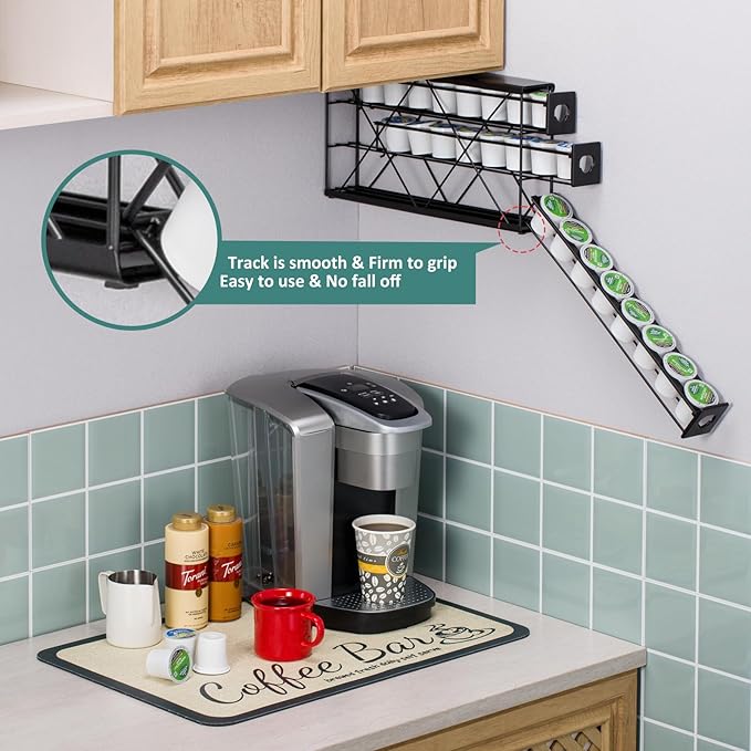 k cup Holders for 3 Tier Coffee Pod Holder,Black Metal Space(24 pods)
