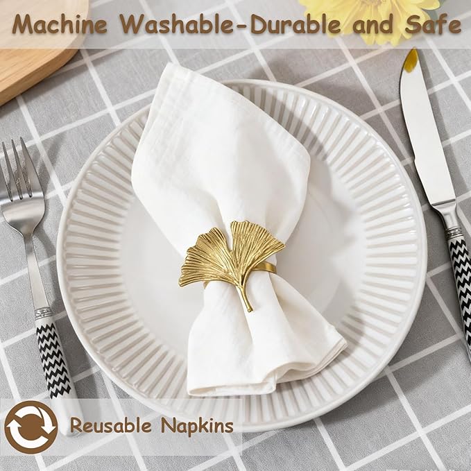 Urby Eco Hanky 10x10in Reusable Linen/Cotton Napkins. Small Cloth Napkins. Eco Friendly. Ideal Use As Kids Napkins for Lunch. Dinners. Occasions Like Weddings,Birthday,Cocktail Parties. (LPK,12pk)