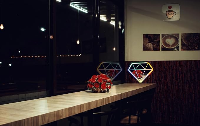 Diamond Neon Sign Shining Led Neon Sign Shop Decoration Colorful LED Neon Sign Bluetooth Wireless Adjustment Neon Sign For Shop,Bar,Room,Home,Office Decoration