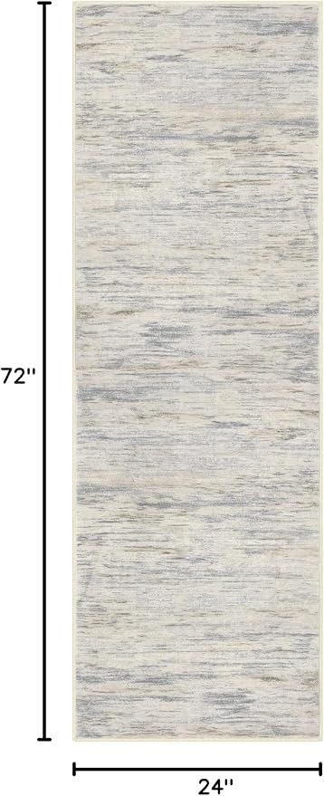SIILOOM 2x6 Modern Abstract Runner Rug for Hallways, Gray Beige Neutral Multi Super Soft Hallway Decor Kitchen Rugs with Non-Slip, Non-Shedding Washable Runners for Entryway Laundry Indoor
