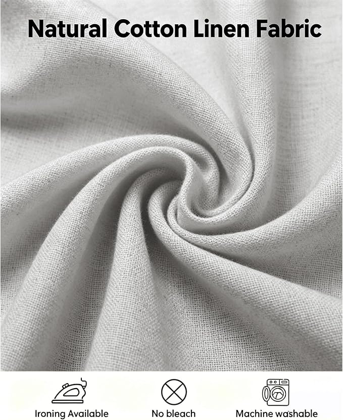 Alsoo Table Cloth Rectangle Table Heavy Duty Cotton Linen Texture Tablecloth Farmhouse Spill Proof Wrinkle Free Tables Cover with Tassel for Kitchen Dining Holiday Party, Light Grey, 55" x 120"