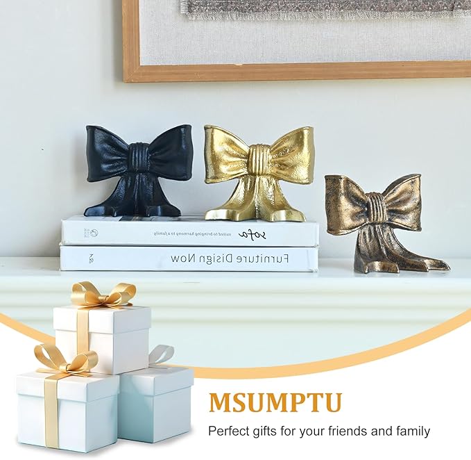 Metal Bookends Set of 2, Heavy Duty Book Ends for Heavy Books, Gold Decorative Bookends for Shelves Desk Office Home Decor