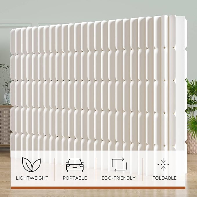 Foldable Paper Room Divider - Portable Accordion Privacy Screen, Freestanding Partition for Living Room & Home Office, Easy to Assemble as Room Divider or Backdrop Wall (H102.3in * L157.5in)