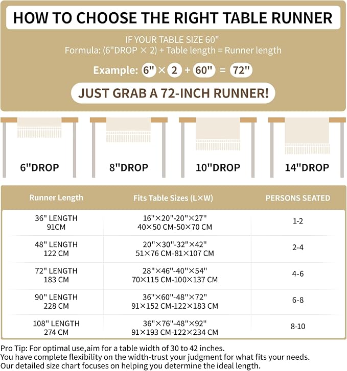 Macrame Table Runner Cream Beige Boho Table Runners with Tassels 48 Inches Long, Rustic Farmhouse Table Runners for Living Room Bridal Shower(12x48in, Fringe Included)