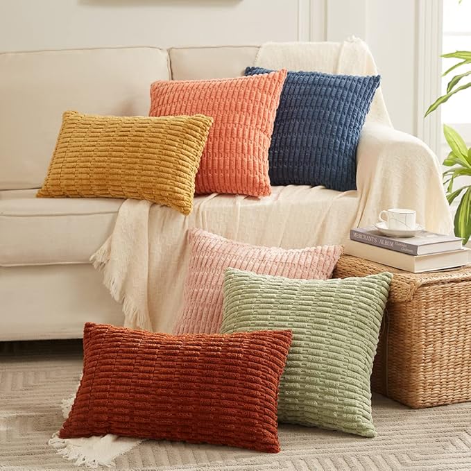Fancy Homi 4 Packs Decorative Throw Pillow Covers for Living Room Couch Bed, Modern Farmhouse Boho Home Décor Accent Cushion Case, 14" x 14", Dark Gray