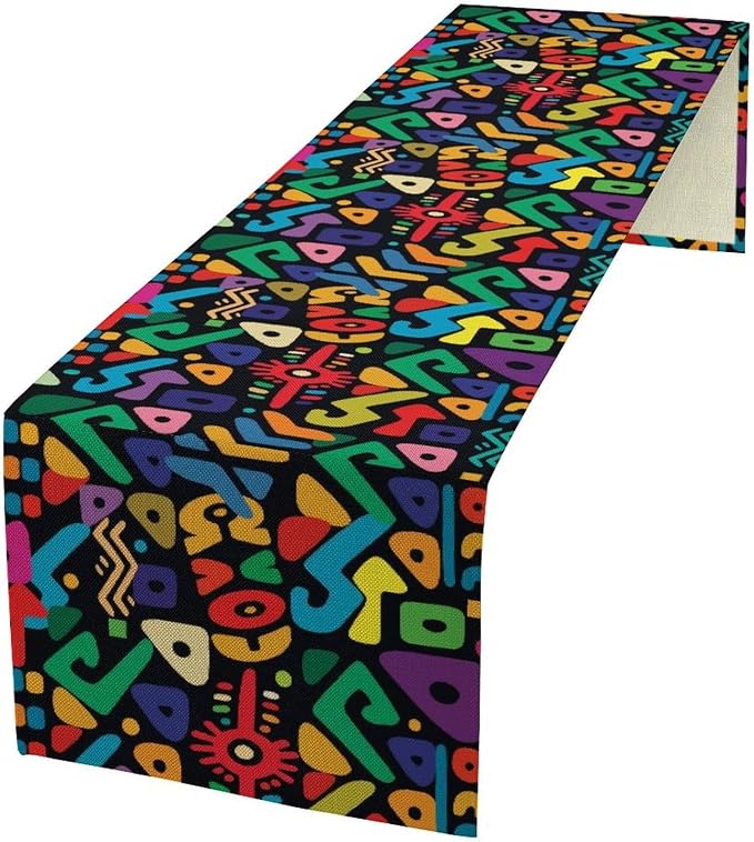 African Table Runner Abstract Geometry Nationality Tribe Table Runner for Kitchen Party Home Dining Room Table 13x120in