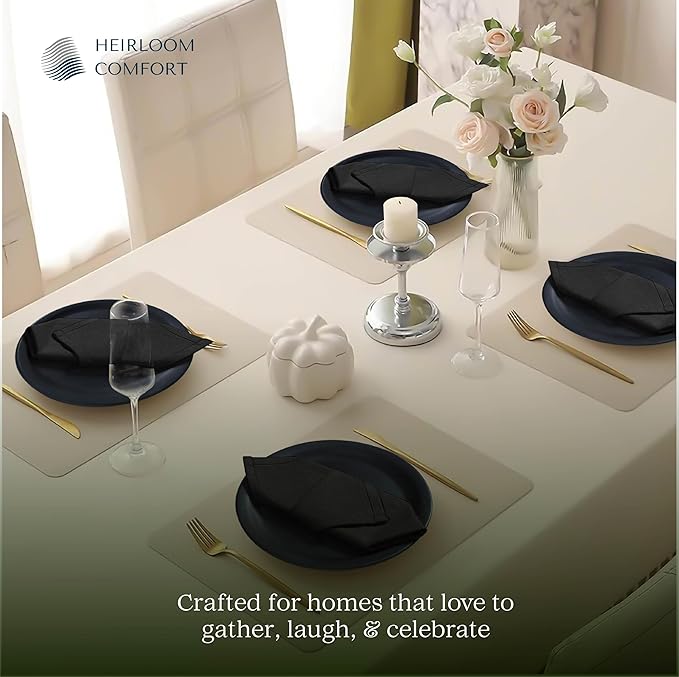 Black Cloth Napkins 17 x 17 Inch - Set of 12-100% Cotton, Absorbent, Washable, Reusable - Perfect Table Napkin for Summer, Everyday, Cocktail Parties, Holiday Gatherings, Dinner