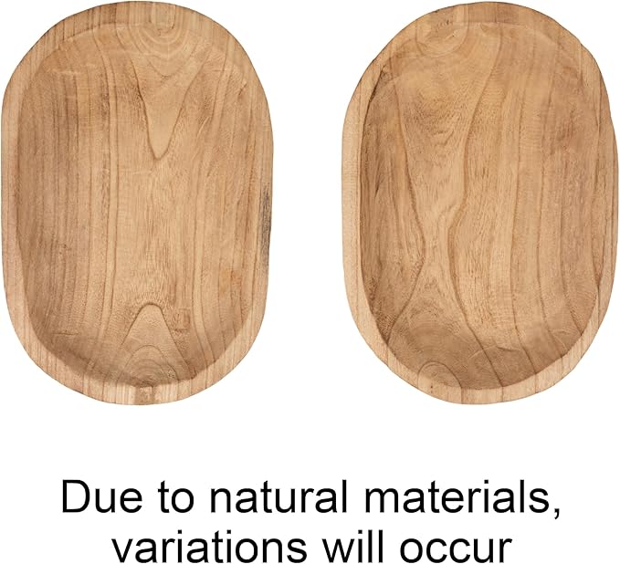Bloomingville Hand-Carved Paulownia Wood Bowl, Natural