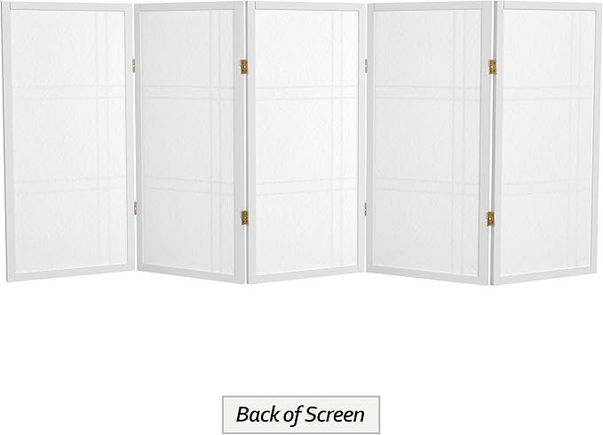 3 ft. Short Double Cross Shoji Screen - White - 5 Panels
