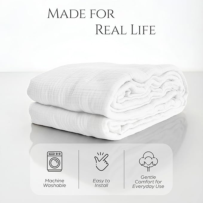 Large Gauze Sofa Cover%100 Pure Cotton, White Couch Covers for 3 Seater, 4 Seater Sofa, Sectional, 4 Layered Natural Muslin Washable Cloud Like Couch Cover (White, 70x150/177x380cm)