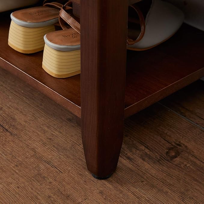 XKZG Storage Bench Wooden Shoe Rack Bench Rustic Solid Wood Entryway Bench (Brown,31.5")