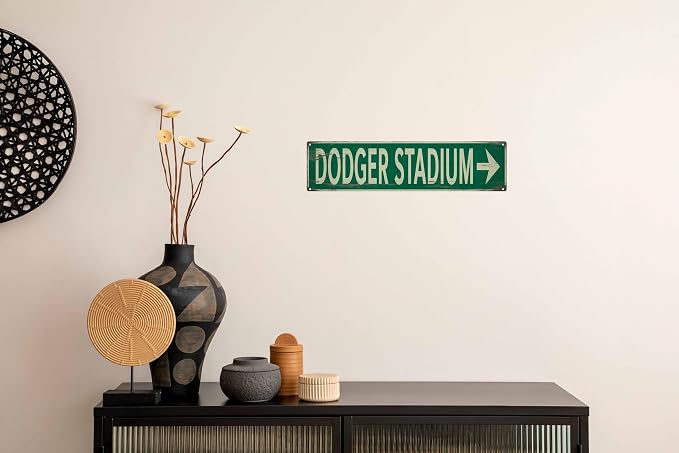 Dodger Stadium Metal Sign 4x16in Vintage Plaque for Sports Fan Man Cave Wall Decor