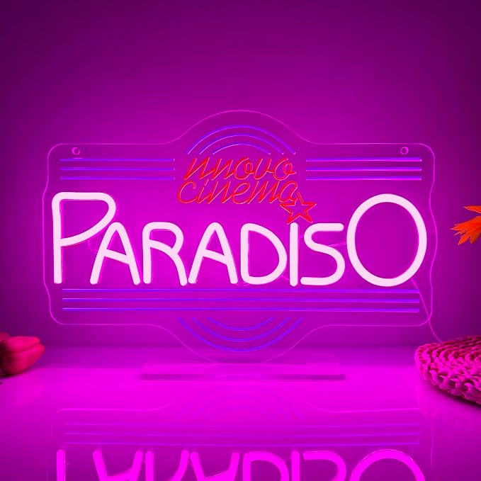 Allball Cinema Paradiso Neon Sign, LED Theater Neon Light USB Powered Dimmable, for Home Cinema Movie Night Party Decor, Movie Lover Gift(15.7 * 10.2 In)