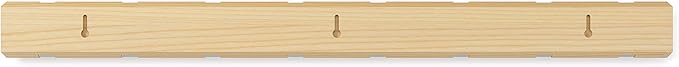 Umbra Flip Wall-Mounted Coat Rack with 8 Hooks – Modern, Space-Saving Storage for Hats, Jackets, Bags, Entryway, Mudroom, Closet, Bathroom, Bedroom – Natural/Nickel