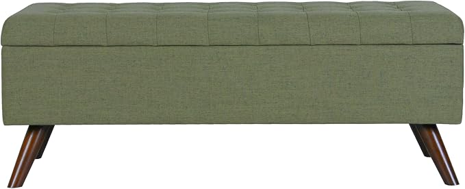 HomePop Modern Tufted Storage Bench - Moss Green