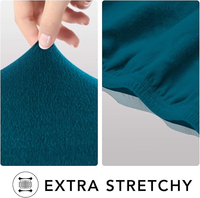 PureFit Super Stretch Chair Sofa Slipcover – Spandex Non Slip Soft Couch Sofa Cover, Washable Furniture Protector with Non Skid Foam and Elastic Bottom for Kids, Pets （Chair, Peacock Blue）