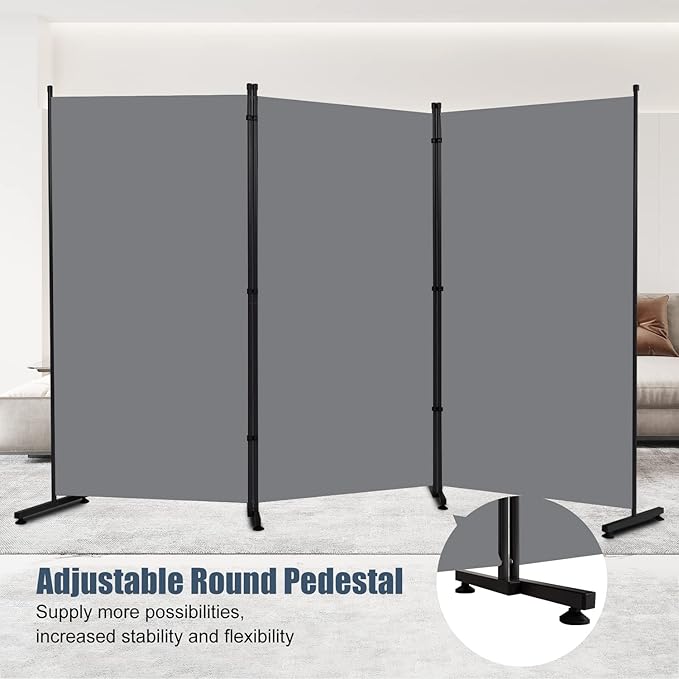 Room Divider 6ft Room Dividers and Folding Privacy Screens, 3 Panel Partition Room Divider Fabric Panel, Indoor Wall Divider for Room Separation Freestanding Space Separators for Bedroom Office Studio