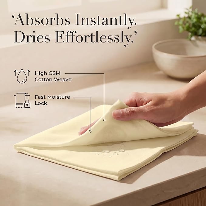 Urban Villa Cloth Napkins 100% Cotton Highly Absorbent Washable Durable Reusable Premium Dinner Napkins Ideal for Gifts for Mothers Day Hotel Farmhouse Parties - Yellow (20" x 20", Set of 12)
