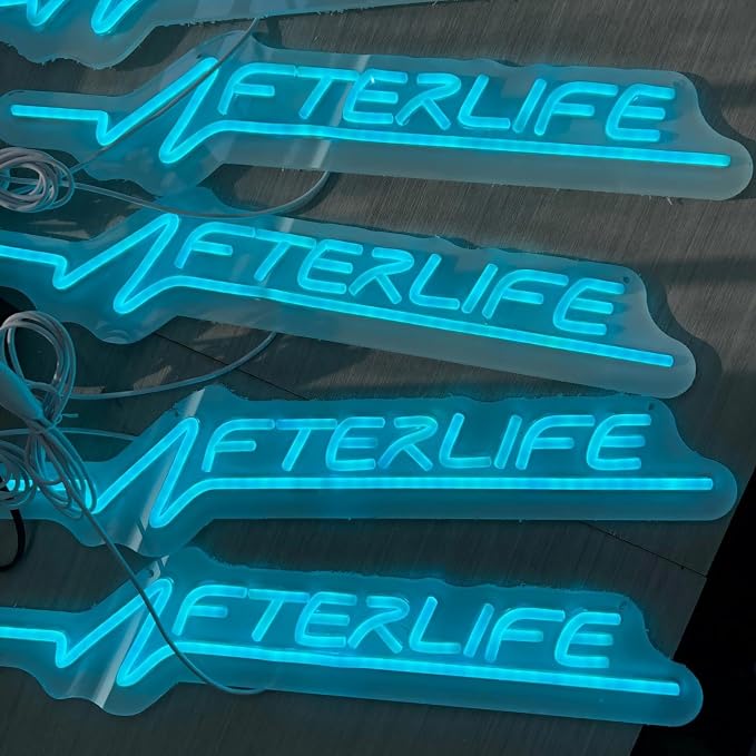 Futuristic Neon Sign, Cyberpunk Neon Sign Decor Wall Art, USB Dimmable Neon Light, Game Led Sign, For Bedroom, Man Cave, Cyberpunk Spaces, Teens, Game Room Vibes, Ice Blue/Yellow/Red-20"*4.5"