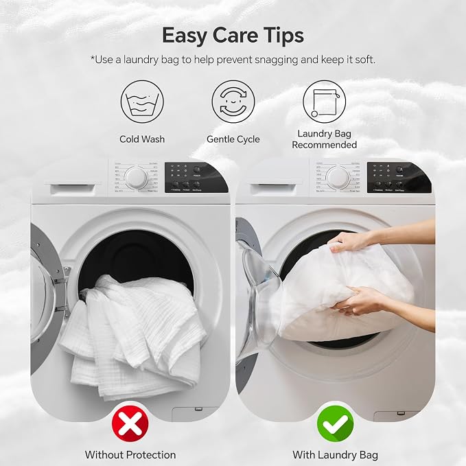 BEDELITE 100% Cotton Muslin Blankets for Adults - 4-Layer Twin Size Breathable and Lightweight Gauze Blanket for Couch, Bed, Travel and Summer, Soft & Cozy Gift for Women, White, 60"x80"