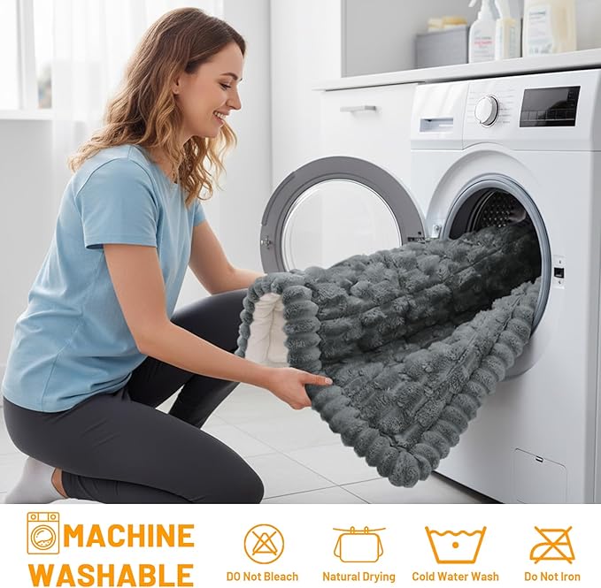 Smiry Couch Covers for Dogs Washable, Non Slip Fuzzy Pet Couch Covers for Sofa, Soft Thick Sofa Slipcovers Furniture Protector Pet Friendly (Dark Grey, 27.6" x 47")