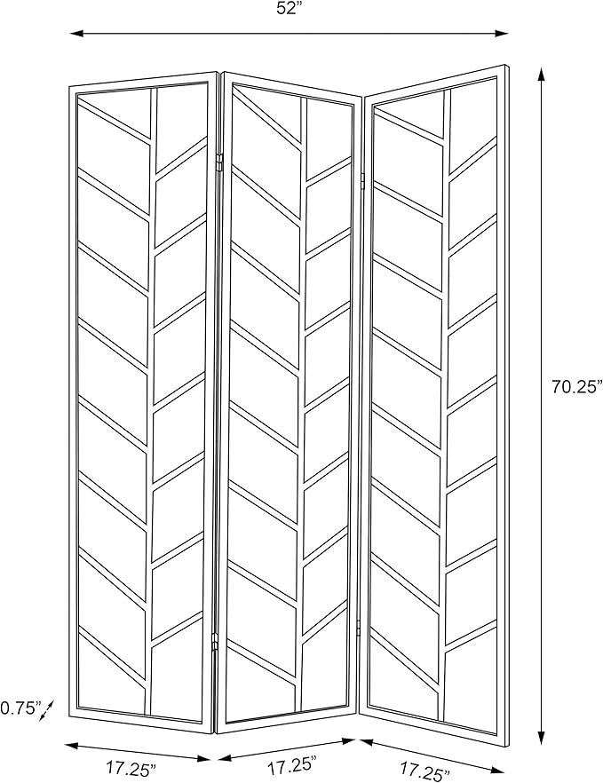 Coaster Home Furnishings - Mila - Pine Wood - 70-Inch 3-Panel Room Divider Folding Shoji Screen with Linen Fabric, Metal Hinges, and Contempandary Style - Living Room & Bedroom - Walnut - 962923