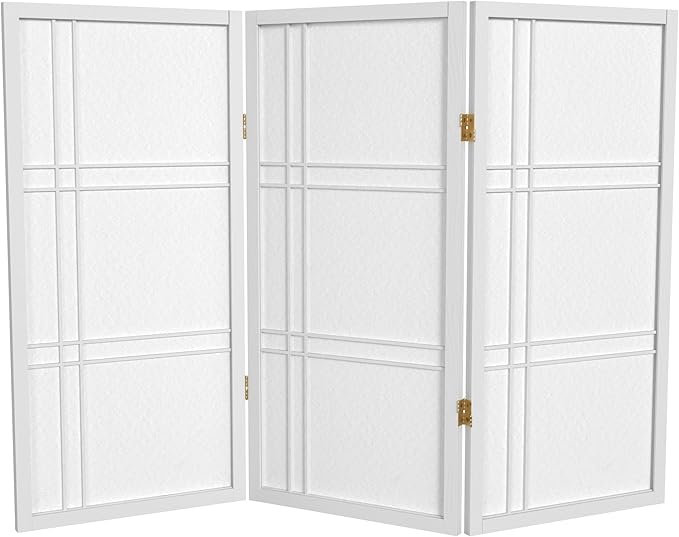 3 ft. Short Double Cross Shoji Screen - White - 3 Panels