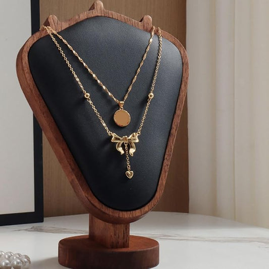 Wooden Necklace Display Stand Jewelry Stand Organizer for Necklaces & Pendants, Mannequin Tower Model, Counter & Dresser Storage, Ideal for Retail & Home Use