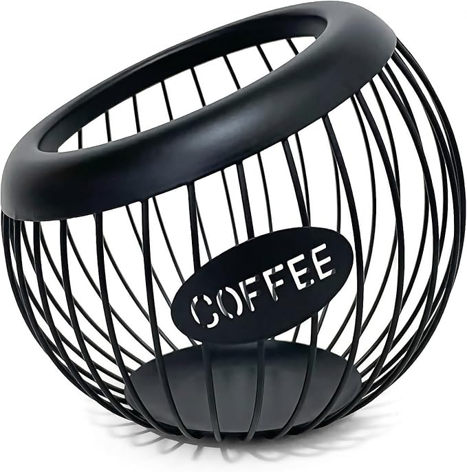AIYICIII Coffee Pod Holder,K Cup Holders for Counter,Coffee Bar Accessories & Decor,Large Capacity Keurig K-cup Organizer, Nespresso Vertuo Station Organizer,Metal Pods Storage (Black)