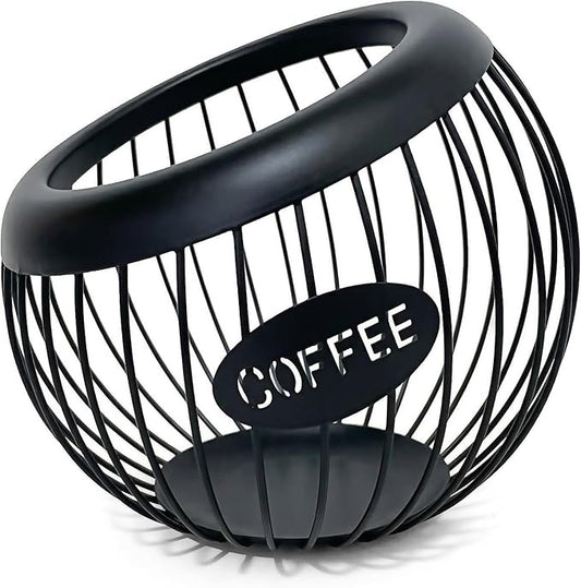 AIYICIII Coffee Pod Holder,K Cup Holders for Counter,Coffee Bar Accessories & Decor,Large Capacity Keurig K-cup Organizer, Nespresso Vertuo Station Organizer,Metal Pods Storage (Black)