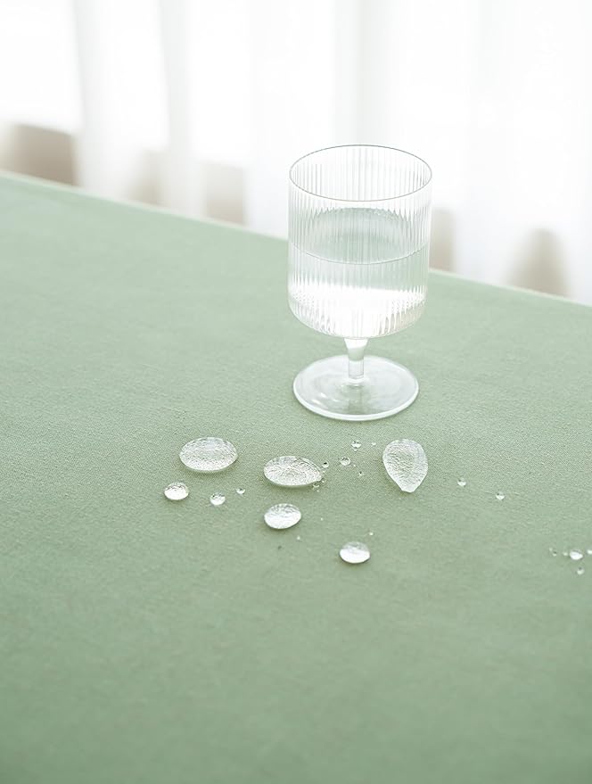 Sage Green Tablecloth for Rectangle Tables 6-8 Person Farmhouse Neutral Table Cloth Rectangular Kitchen Decoration Dining Spring Pastel Green Table Cover Washable 60x84