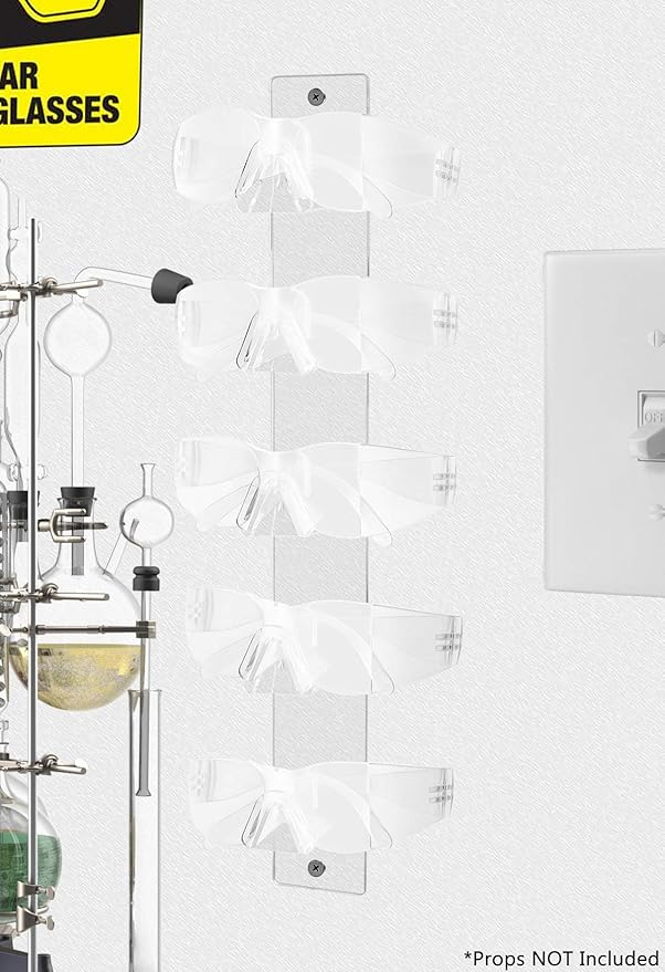 Marketing Holders 4 Pack Eyewear Holder 5 Pair Wall Mount with Hardware for Department Stores Optical Outlets Fashion Retailers Shopping Malls Clear Acrylic Rack