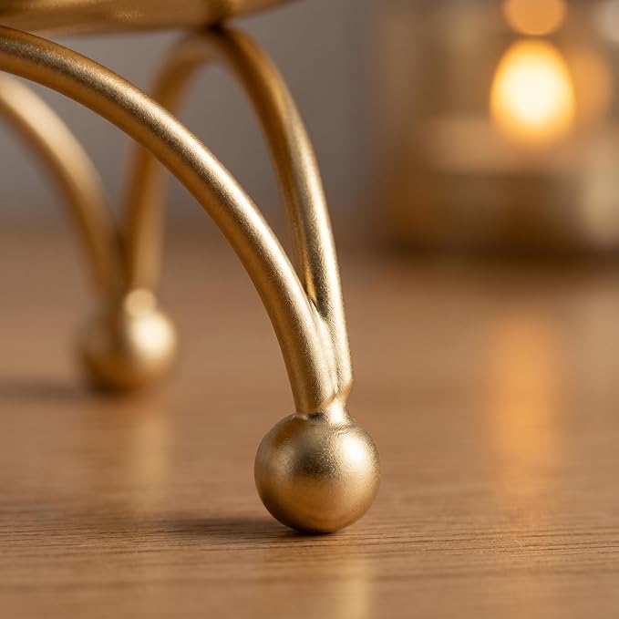 Cabilock 5Pcs Gold Candle Holders, 3In Metal Retro Candlestick Holders Set, Nordic Geometric Taper Pillar Candle Stand for Tabletop Centerpiece Decor, Wedding, Party, Mantle & Holiday Events